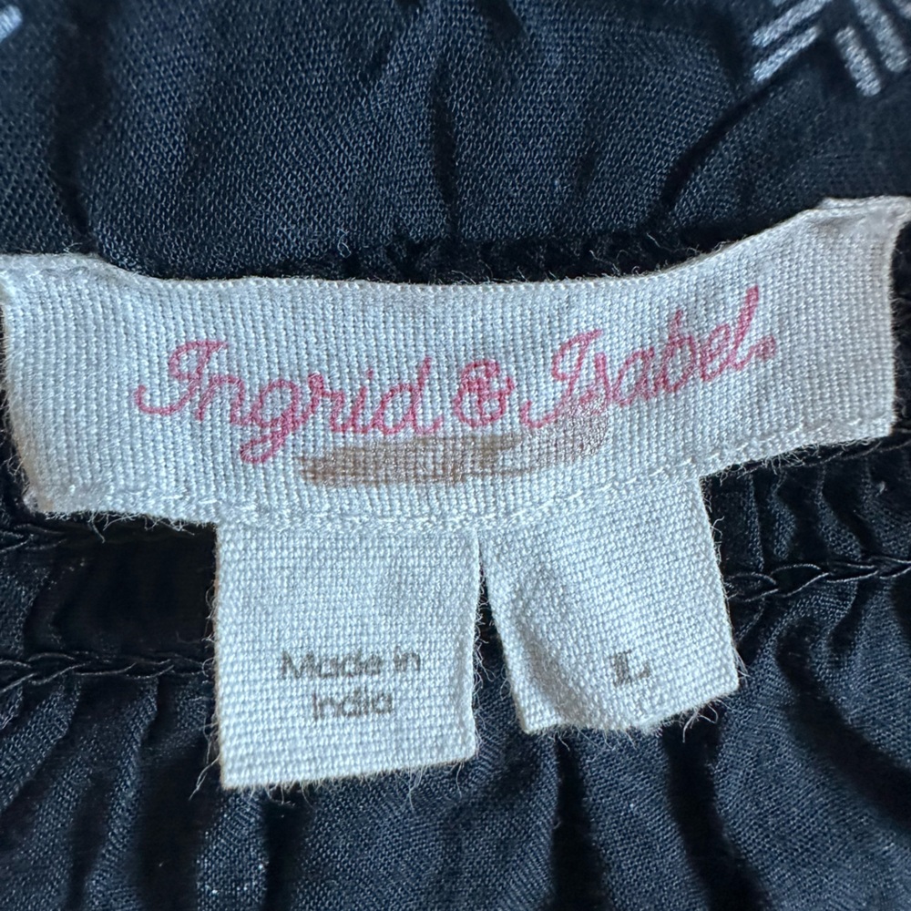 Ingrid & Isabel Black Printed Maternity Top Large - Picture 12 of 14